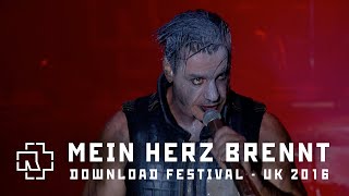 Rammstein  Mein Herz brennt Live at Download Festival UK 2016 [upl. by Attey711]