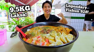 INSANE 95KG LAKSA CHALLENGE  22 Servings of Yishun 928 Laksa Eaten SOLO  Worlds Biggest Bowl [upl. by Adnoek]