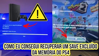 PS4  DADOS CORROMPIDOS NÃO É POSSÍVEL CARREGAR OS DADOS SALVOS O QUE EU FIZ PRA RESOLVER [upl. by Sal]