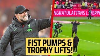 Jurgen Klopps special celebration after League Cup final win vs Chelsea [upl. by Lainey]