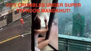 Compilation OMGWTF moments Typhoon Mangkhut hurricane in Hong Kong [upl. by Lizbeth]