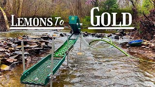 Turning Lemons to Gold Gold Prospecting with a Highbanker Dredge Combo for Placer Gold [upl. by Eibloc]