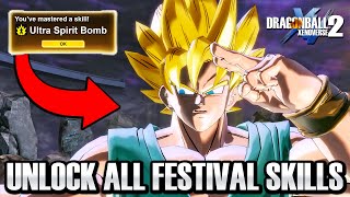 How To Unlock ALL NEW Festival Skills  Dragon Ball Xenoverse 2 Free DLC 17 Skill Comparison [upl. by Euqitsym]