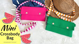 DIY  kleine süße Tasche für den Sommer ⛱️ zum Umhängen nähen ❤️ [upl. by Anital]