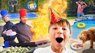 HIBACHI in our Backyard  Heaven Chases Birthday FV Family Vlog [upl. by Twila115]