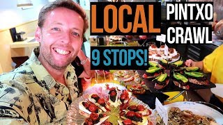 EPIC Local San Sebastian Pintxo Crawl 9 stops [upl. by Winston417]