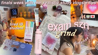 🧷✧˚🎀 full week STUDY VLOG intense  surviving finals note taking study tips IB highschool jr [upl. by Oirramaj424]