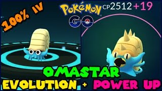 Evolving 100 IV OMANYTE to OMASTAR  Power Up Pokemon Go Evolution [upl. by Akener]