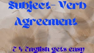 Subject Verb Agreement part 1 English Language Icse  Cbse [upl. by Salokcin]