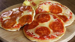 Pizza en sartén sin horno 🍕 ¡FÁCIL Y RÁPIDA 😱 [upl. by Tterej]