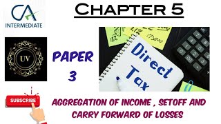 Aggregation of Income  Setoff and Carry Forward of Losses  CA Inter Paper 3  Income Tax  Tamil [upl. by Garnett]