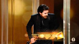 Christian Bale winning Best Supporting Actor  83rd Oscars 2011 [upl. by Eldred]