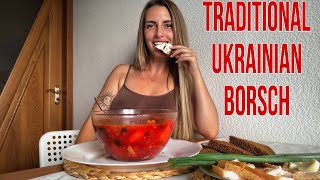 How to Cook Ukrainian Borsch l Traditional Tomato Soup Recipe [upl. by Rotciv38]