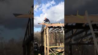 One Man EPIC Barn Build goatbarn diy woodworking farmliving [upl. by Ykvir502]