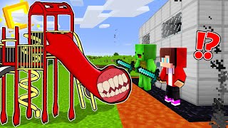 SLIDE EATER vs The Most Secure House  Minecraft gameplay by Mikey and JJ Maizen Parody [upl. by Raquela493]