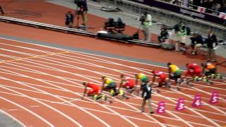 Mens 100m final London 2012 Olympics Usain Bolt wins Gold [upl. by Malim825]