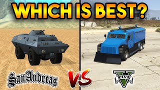 GTA 5 RCV VS GTA SAN ANDREAS SWAT TANK  WHICH IS BEST [upl. by Simson913]