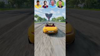 🚘CR7 vs Messi vs Haaland vs Naymer Unlucky  BeamNG drive shorts beamngdrive cr7 simulator [upl. by Nalaf63]