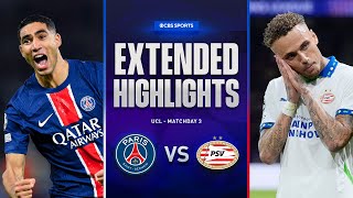 PSG vs PSV Extended Highlights  UCL League Phase MD 3  CBS Sports Golazo [upl. by Odnavres]