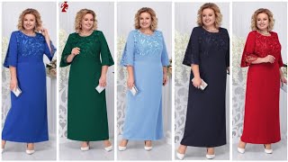 Most beautiful and stylish plus size mother of the bride dresslatest plus size party wear dresses [upl. by Asenev]