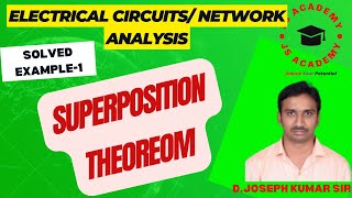 SUPERPOSITION THEOREM EXAMPLE PROBLEM [upl. by Xyno]