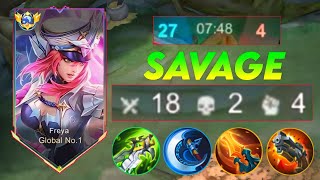 18 KILLS IN 7 MINUTES YOU NEED TO KNOW THIS BUILD🤫  MUST TRY  FREYA BEST BUILD 2024  MLBB [upl. by Notgnilra]