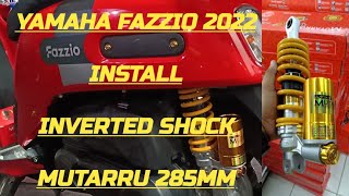 PAANO MAG INSTALL SA YAMAHA FAZZIO 125 INVERTED SHOCK MUTARRU 285MM RandyMotoVlog [upl. by Twum]