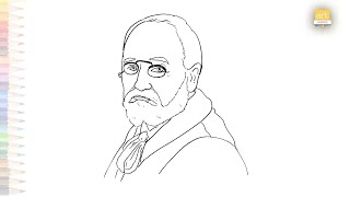 Emile Zola drawing easy  Portrait outline sketches  How to draw Emile Zola step by step artjanag [upl. by Lak942]