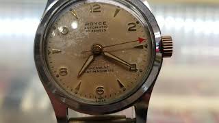 Vintage Royce Automatic Watch 17 Jewels Incabloc [upl. by Lecirg]