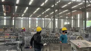 11 lines steel wire cold drawn and rolled line with straightener and cutter steel mesh welding plant [upl. by Ainolopa628]