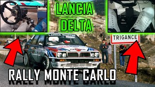 Rally Monte Carlo  LANCIA DELTA INTEGRALE EVO 2  STEERING WHEEL AND PEDAL CAM [upl. by Dodd]