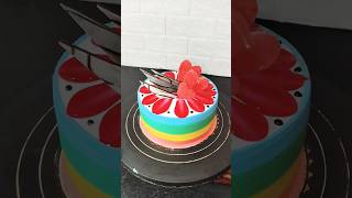 Multi colour cake mix gel Recipe Rainbow 🌈 cake shortsfeedviralsshorts [upl. by Liddy]