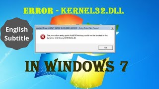 How to fixed dynamic link library Kernel32dll Error  Windows 7 [upl. by Enneire612]