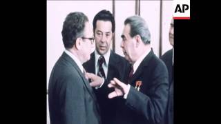 SYND 250374 HENRY KISSINGER MEETS WITH MR LEONID BREZHNEV IN MOSCOW [upl. by Acirne]