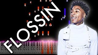 NBA Youngboy amp Internet Money  Flossin PIANO TUTORIAL  Instrumental  Sheet Music  Karaoke [upl. by Mae]