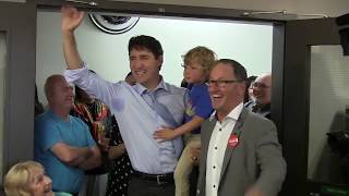 Justin Trudeau brings son Hadrien to campaign event [upl. by Marlin]