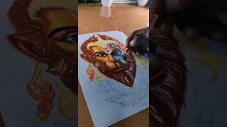 Portrait of lord hanuman ji with my story  part 3  hanuman drawing shorts [upl. by Bourque]