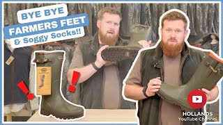 Say BYE To FARMERS FEETamp SOGGY SOCKS With The PERCUSSION Sologne Rubber NEOPRENE Wellington Boot [upl. by Refotsirc]