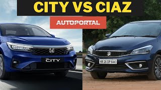 2023 Honda City vs Maruti Suzuki Ciaz  English comparison review [upl. by Yffat]