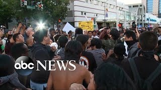 Trump Protesters Attack Supporters At San Jose Rally [upl. by Yngiram]