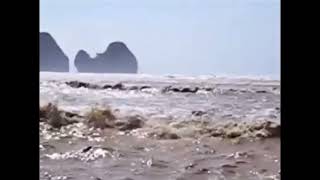 Tsunami hits Tonsai Beach Krabi Thailand Cam 2 [upl. by Hollenbeck]