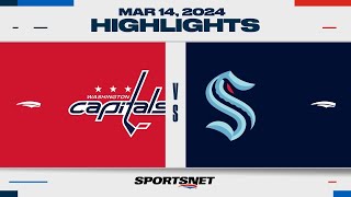 NHL Highlights  Capitals vs Kraken  March 14 2024 [upl. by Ardnusal422]