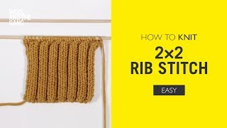 How To Knit 2x2 Rib Stitch [upl. by Yoral]