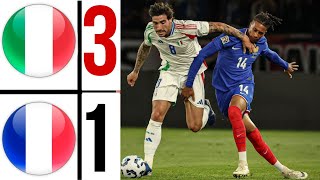 Italy 31 France  highlights  Francia Italia 31 gol e sintesi  UEFA Nations League 202425 [upl. by Padraic]