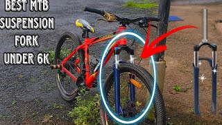 carbon steel mountain bike fork 100mm travel 😊 how to install suspension in cycle trending [upl. by Ruhtracam]