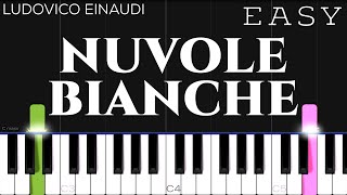 Ludovico Einaudi  Nuvole Bianche  EASY Piano Tutorial [upl. by Anirual]