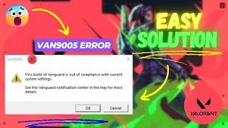 How to fix valorant VAN 9005 error Windows 10  11 Step by Step tutorial Van9005 error fix [upl. by Reffotsirk]