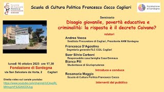 Disagio giovanile 16 ottobre 2023 [upl. by Mosby]