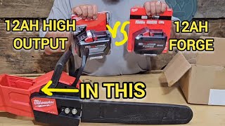 M18 Forge 12ah vs standard HO 12ah battery on Fuel chainsaw Comparison results surprised me [upl. by Sidney436]