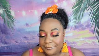 Summer eye makeup tutorial 🧡🌺 Beauty Bay Brights palette 🎨💕🧡🤎🌺🌞BeautyBay [upl. by Ahsilak]